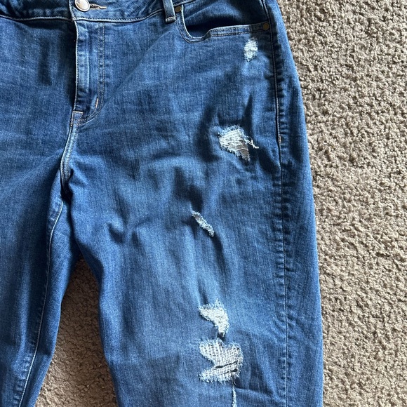 Lane Bryant Blue Boyfriend Jeans Distressed Relaxed Fit - Picture 3 of 6